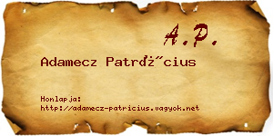 Adamecz Patrícius névjegykártya